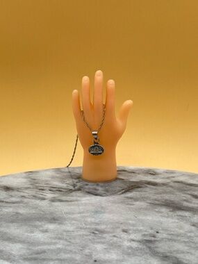 Vintage Mayan pyramid sterling silver pendant 925 chain - 00G0BF
